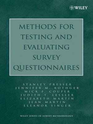 cover image of Methods for Testing and Evaluating Survey Questionnaires